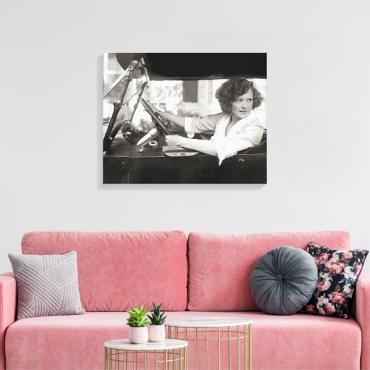 Actrice achter het stuur, 1921 canvas afdruk (Insitu (Woonkamer))