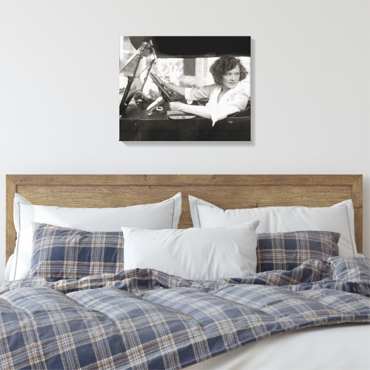 Actrice achter het stuur, 1921 canvas afdruk (Insitu (Slaapkamer))