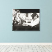 Actrice achter het stuur, 1921 canvas afdruk (Insitu (Houten vloer))