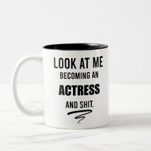 Actrice Afstudeercadeau Funny Geschenk Theaterlief Tweekleurige Koffiemok