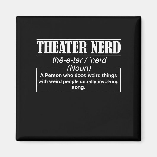 Actrice Nerd Definitie Stage Acter Lovers Acteur Magneet (Voorkant)