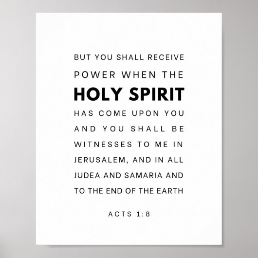 Acts 1:8 Bible Verse Poster (Voorkant)