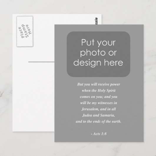 ACTS 1:8 Bijbelversie Briefkaart (Voorkant / Achterkant)