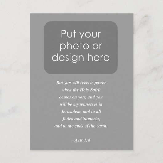 ACTS 1:8 Bijbelversie Briefkaart (Voorkant)