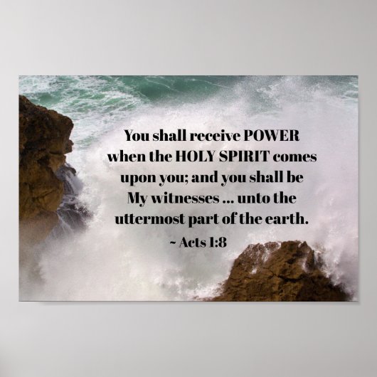 Acts 1:8 You shall receive POWER Bible Verse Poster (Voorkant)