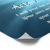 Acts 2:17 Ik zal mijn geest, Bijbelversie uitgiete Poster (Hoek)