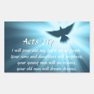 Acts 2:17 Ik zal mijn geest, Bijbelversie uitgiete Rechthoekige Sticker