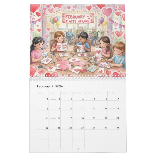 Acts of Kindness Every Month Calendar Kalender (Feb 2026)