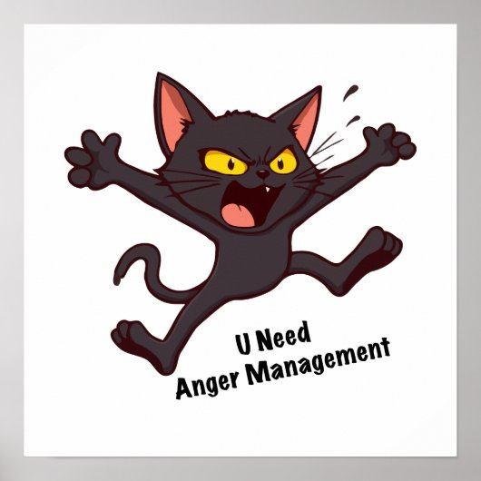 Actualiteit - Angry Black Cat Funny Pun Poster (Voorkant)