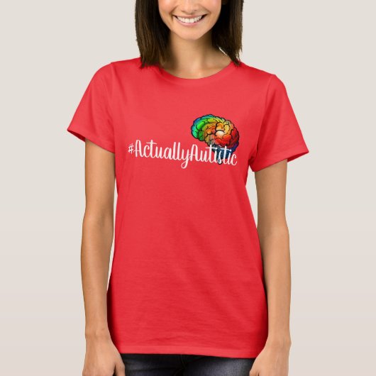 #actuallyautistic Rainbow Brain T-Shirt (Voorkant)