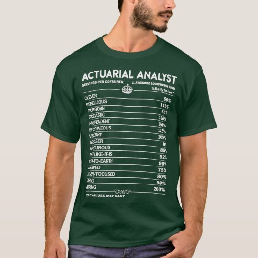 Actuariële analist Actuarial Analyst    TA-nalysat T-shirt (Voorkant)