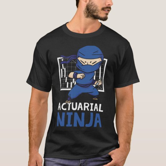 Actuariële Ninja Verzekeringsagent Data Science T-shirt (Voorkant)