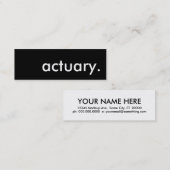 actuaris. mini visitekaartje (Voorkant / Achterkant)