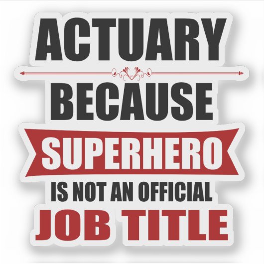 Actuaris Superheld Grappig Sticker (Voorkant)