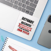 Actuaris Superheld Grappig Sticker (Laptop met iPhone)