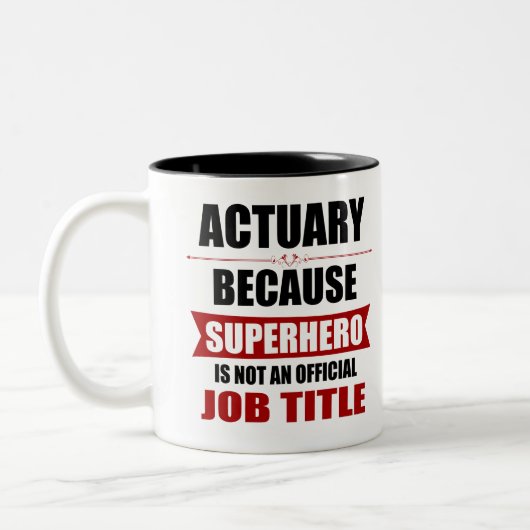 Actuaris Superheld Grappig Tweekleurige Koffiemok (Links)