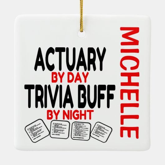 Actuary Looppas Trivia CUSTOM Keramisch Ornament (Achterkant)