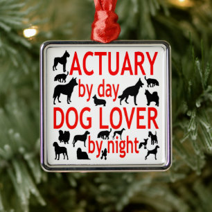 Actuary Loves Dogs Metalen Ornament