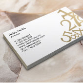 Actuary Modern Gold Numbers Visitekaartje