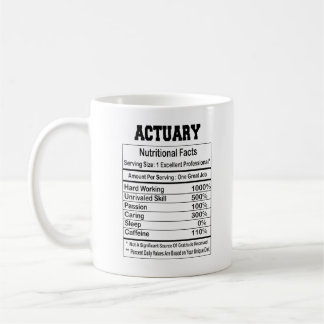 Actuary Nutrition Facts Coffee Mok