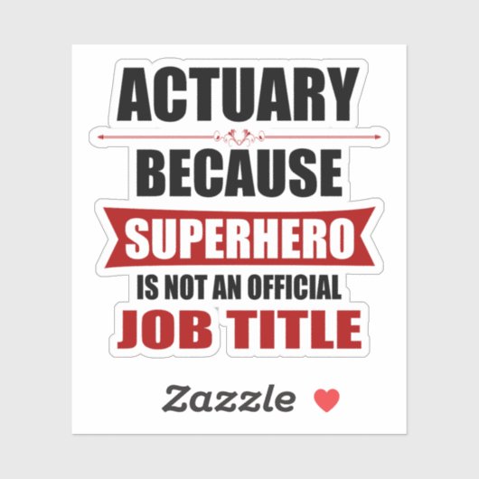 Actuary Superhero Novelty Sticker (Vel)