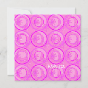 Actuele cirkels Achtergrond bloemen Roze Bedankkaart