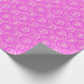 Actuele cirkels Achtergrond bloemen Roze Cadeaupapier (Hoek)