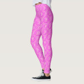 Actuele cirkels Achtergrond bloemen Roze Leggings (Links)