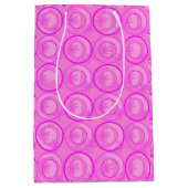 Actuele cirkels Achtergrond bloemen Roze Medium Cadeauzakje (Voorkant)