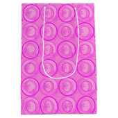 Actuele cirkels Achtergrond bloemen Roze Medium Cadeauzakje (Achterkant)