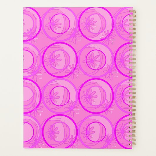 Actuele cirkels Achtergrond bloemen Roze Planner (Achterkant)