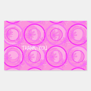 Actuele cirkels Achtergrond bloemen Roze Rechthoekige Sticker