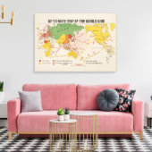 Actuele kaart van de wereldoorlog (1942) canvas afdruk (Insitu (Woonkamer))