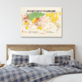 Actuele kaart van de wereldoorlog (1942) canvas afdruk (Insitu (Slaapkamer))