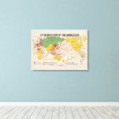 Actuele kaart van de wereldoorlog (1942) canvas afdruk (Insitu (Houten vloer))