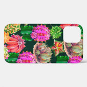 ?actus naadloze florale ondergrond, behangsel Case-Mate iPhone case (Achterkant (horizontaal))