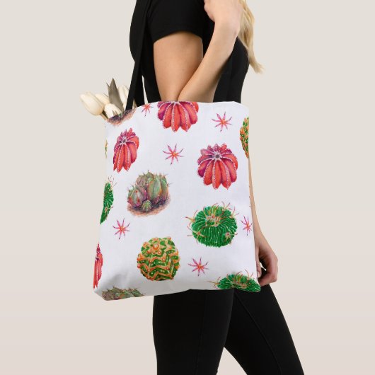 ?actus seamless floral pattern background, wallpap tote bag (Dichtbij)