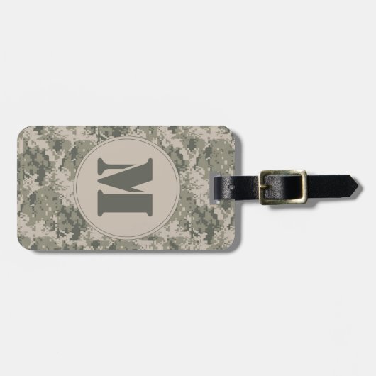 ACU Camo Camouflage Digitaal Monogram Bagagelabel (Voorkant horizontaal)