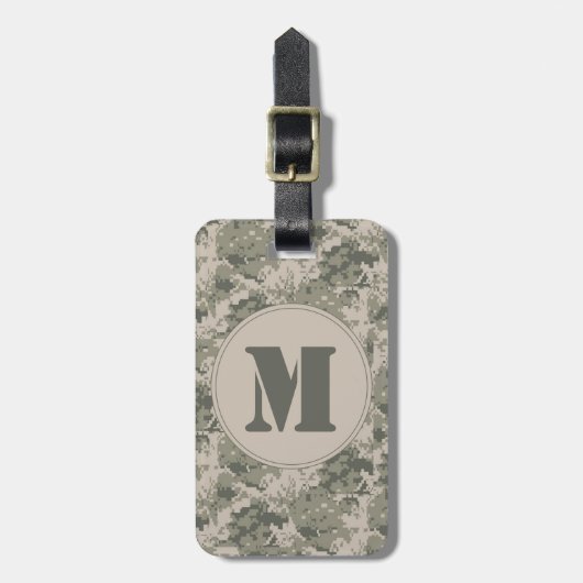 ACU Camo Camouflage Digitaal Monogram Bagagelabel (Voorkant verticaal)