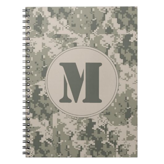 ACU Camo Camouflage Monogram Initiaal Notitieboek (Voorkant)