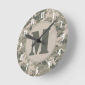 ACU Camo Camouflage Monogram Initialen wandklok (Hoek)