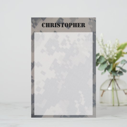 ACU Camo Personalized Briefpapier (Staand voorkant)