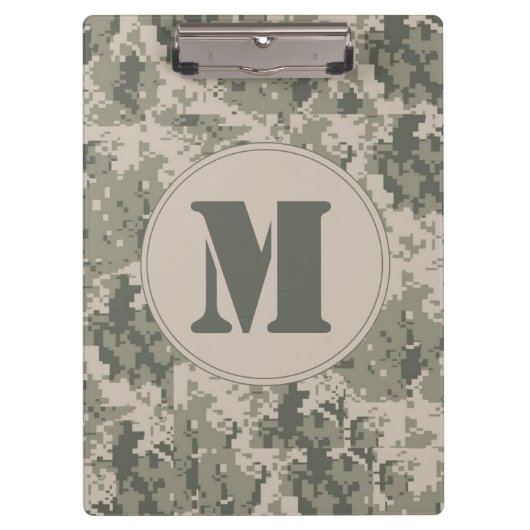 ACU Camouflage Monogram Initiaal Klembord (Voorkant)