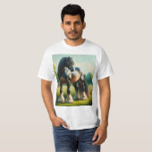 Acuarela caballo percherón t-shirt (Voorkant volledig)