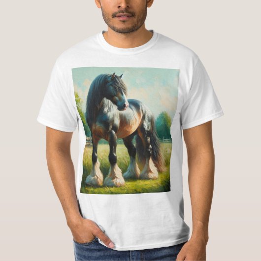 Acuarela caballo percherón t-shirt (Voorkant)