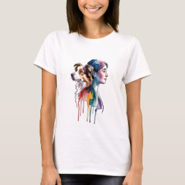 Acuarela Canina Border Collie - Femenina T-shirt
