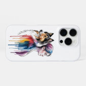 Acuarela Canina Sheltie - Femenina iPhone Hoesje (Achterkant horizontaal)