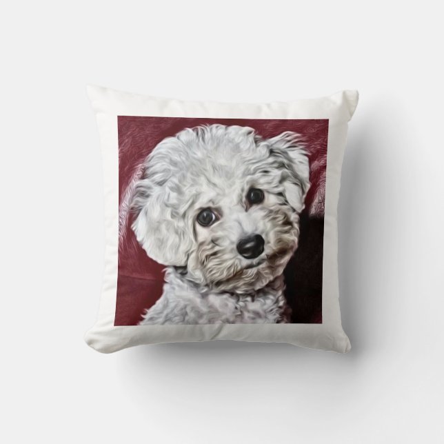 Acuarela de Bichon Frisé Kussen (Voorkant)