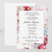 Acuarela quinceañera uitnodiging (Voorkant / Achterkant)