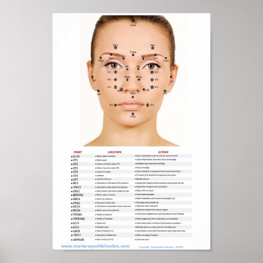Acupressure Facial Points Poster (Voorkant)